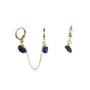 Trio de Argolinhas Cristal Sodalita