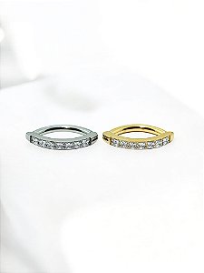 Argola Cravejada para Umbigo Titânio