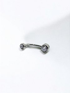 Umbigo Pedra Flat Zircônias Titânio