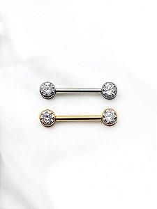 Mamilo Pedra Zircônias Titânio