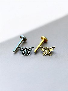 Labret Borboleta Titânio