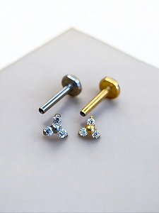 Labret Zircônia Trinity Titânio