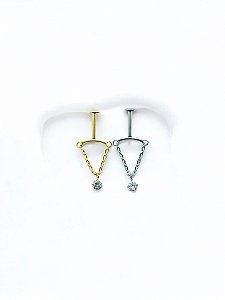 Labret com Zircônia e Corrente Titânio