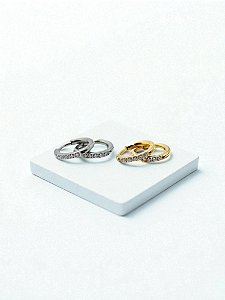 Argolas Cravejadas Titânio (PAR)