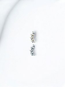 Labret Cluster Navete 4 Zircônias Titânio