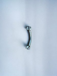 Barbell Curvo 2 Zircônias Titânio