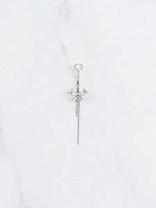 Umbigo Borboleta de Zircônias com Correntes Titânio