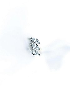 Labret Navete 3 Zircônias Titânio