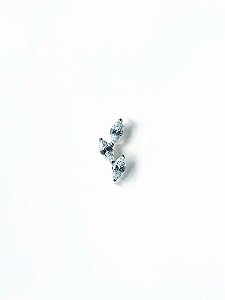 Labret 3 Zircônias Navete Titânio