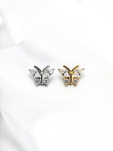 Labret Borboleta C/ Zircônias Titânio