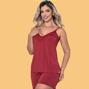 Short Doll Bianca - Vermelho Escuro