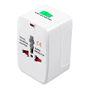 Adaptador de Tomada Universal Internacional Viagem + 150 Países