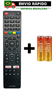 CONTROLE REMOTO COMPATÍVEL COM TV PHILCO COM NETFLIX/SMART/YOUTUBE LE-7095/KA-2822