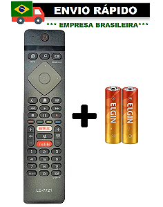 CONTROLE REMOTO COMPATIVEL COM TV LED PHILIPS SMART LE-7721/KA-2921