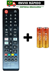 CONTROLE REMOTO COMPATÍVEL COM TV LED SAMSUNG COM NETFLIX LE-7259