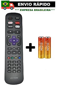 CONTROLE REMOTO COMPATÍVEL COM TV AOC ROKU NETFLIX/DEEZER LE-7246