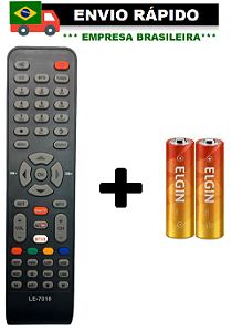 CONTROLE REMOTO COMPATÍVEL COM TV SEMP/ TCL LE-7018