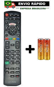 CONTROLE REMOTO COMPATÍVEL COM TV PANASONIC VIERA SMART COM NETFLIX LE-7514/KA-3834