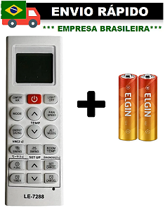 CONTROLE REMOTO COMPATÍVEL COM AR CONDICIONADO LG LE-7288