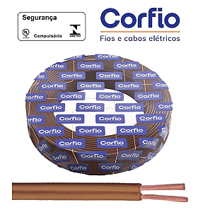 CORDÃO PARALELO 300V 2 X 1,00MM 100 METROS CORFIO MARROM