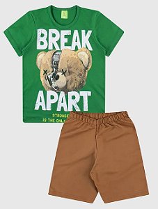 Conjunto Infantil Camiseta/Bermuda Masculino  Urso