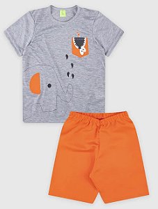 Conjunto Camiseta/Bermuda Masculino Laranja