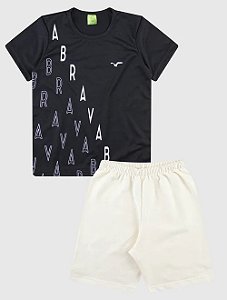 Conjunto Camiseta/Bermuda Masculino Verão Brava