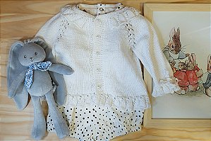 Casaquinho de tricô Bailarina - Feito a mão