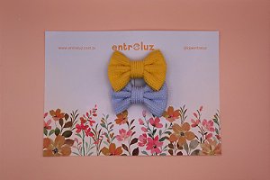 Duo de Laços Baby Girly Sweet : amarelo e azul - Bico de Pato 4cm