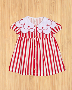 Vestido Listrado Vermelho Much Love Baby