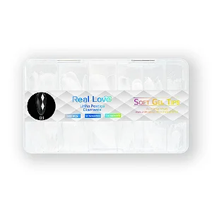 Tips Soft Gel 3D Diamante Transparente 120 Pçs - Real Love