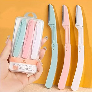 Kit 3 Navalha Portatil Eyebrow Razor