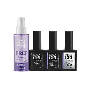 KIT IMPALA PREP + TOP COAT + GEL BASE + PRIMER 2 EM 1