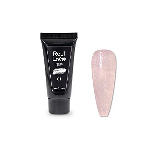 Polygel Powder Com Glitter para Alongamento De Unhas 30ml - Cor Clear 01 Real Love