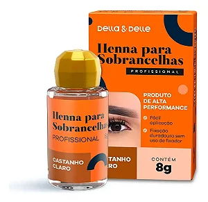 Henna Para Sobrancelha Della E Delle Castanho Médio 8g