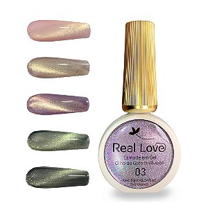 Esmalte em Gel 10ml Refletivo Glitter Olho de Gato 03 - Real Love