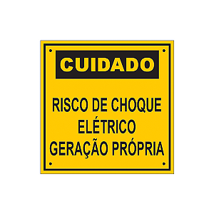 Placa 13x13 Risco de Choque Elétrico