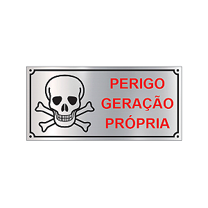 Placa Perigo Geração Própria de Energia