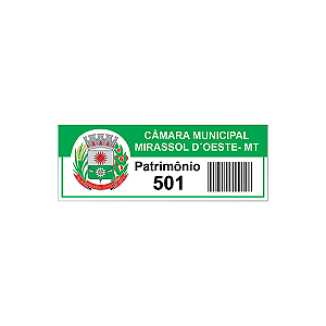 Etiqueta Patrimônio PVC 4x2