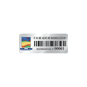Etiqueta Patrimônio Alumínio 5x1,5