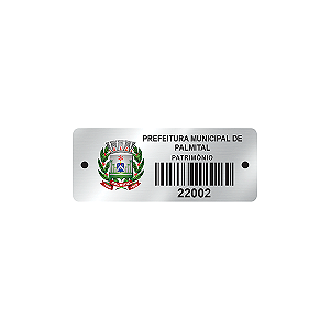Etiqueta Patrimônio Alumínio 5x2
