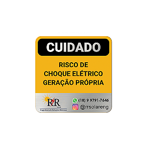 Placa 13x13 Risco de Choque Elétrico Personalizada