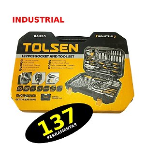 Maleta com 137 ferramentas manuais INDUSTRIAIS