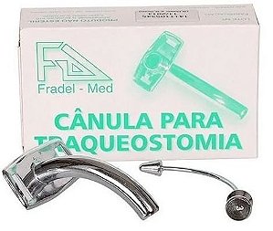 Cânula de Traqueostomia S/ Balão Metal Curta Nº 6 - Fradel
