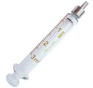 Seringa de Vidro 3ml Bico de Metal Luer Slip - ArtiGlass