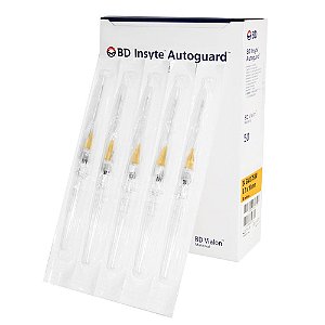 Cateter Insyte Autoguard Intravenoso 24G x 0.75 C/ 50 Unidades - BD