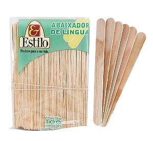 Abaixador Língua de Madeira C/ 100 Unidades - Estilo