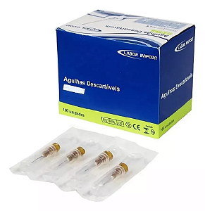 Agulha Hipodérmica 13 x 0,45mm C/ 100 Unidades - Labor Import