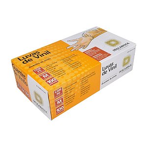 Luva de Vinil Com Pó C/ 100 Unidades Tam: M - Descarpack