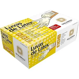 Luva de Látex Com Pó C/ 100 Unidades Tam: PP - Descarpack